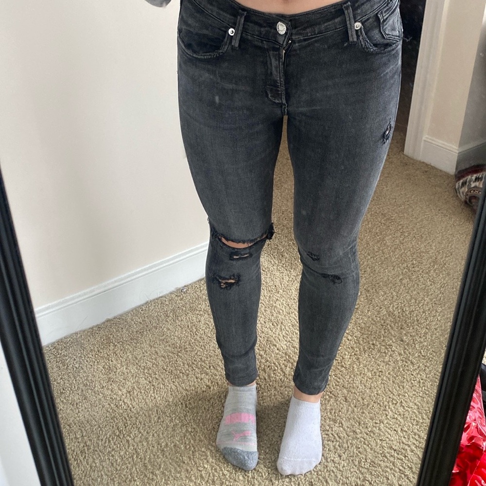 Black Agolde Sophie ripped black jeans